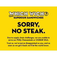 No Steak Sign 11"x8.5"