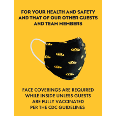 Face Coverings Required Unless Vaccinated Signage