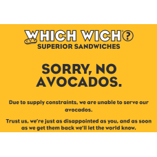 No Avocado Sign